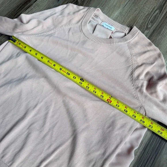 Nordstrom Womens S Blush Pink Linen Blend Knit Sweater Spring Lightweight Modest - Picture 8 of 9